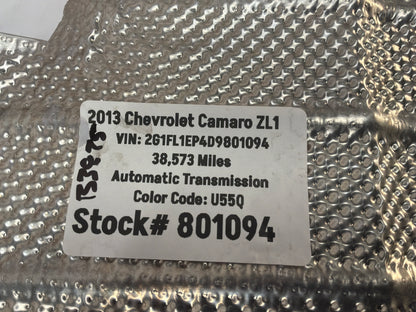 2013 Chevy Camaro ZL1 Heater Core Hose Heat Shield OEM
