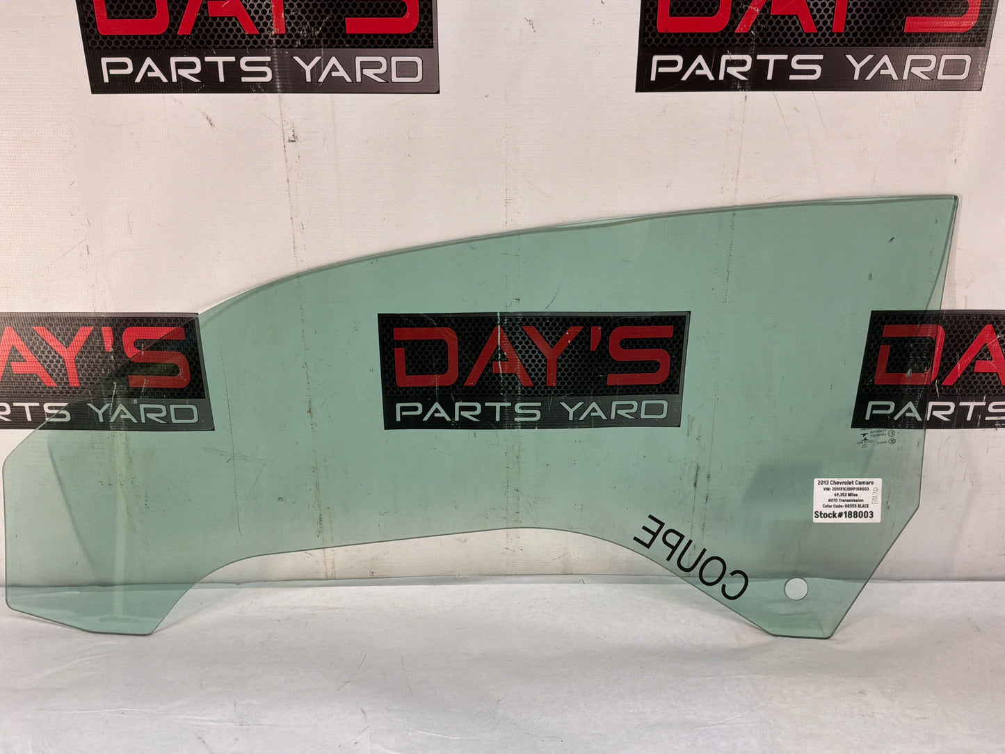 2013 Chevy Camaro RH Passenger Front Door Window Glass OEM