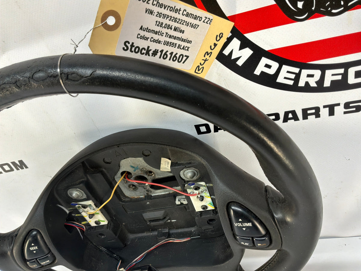 2002 Chevy Camaro Z28 Leather Steering Wheel Ebony OEM