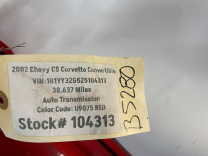 2002 Chevy C5 Corvette Corvette Convertible RH Passenger Interior Door Panel Red OEM