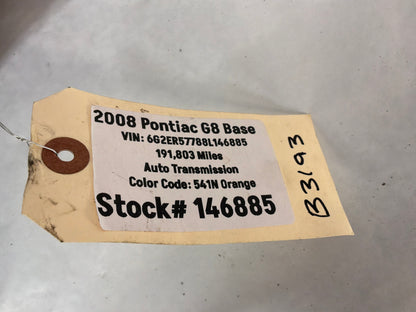 2008 Pontiac G8 Base RH Passenger Front Fender Orange OEM