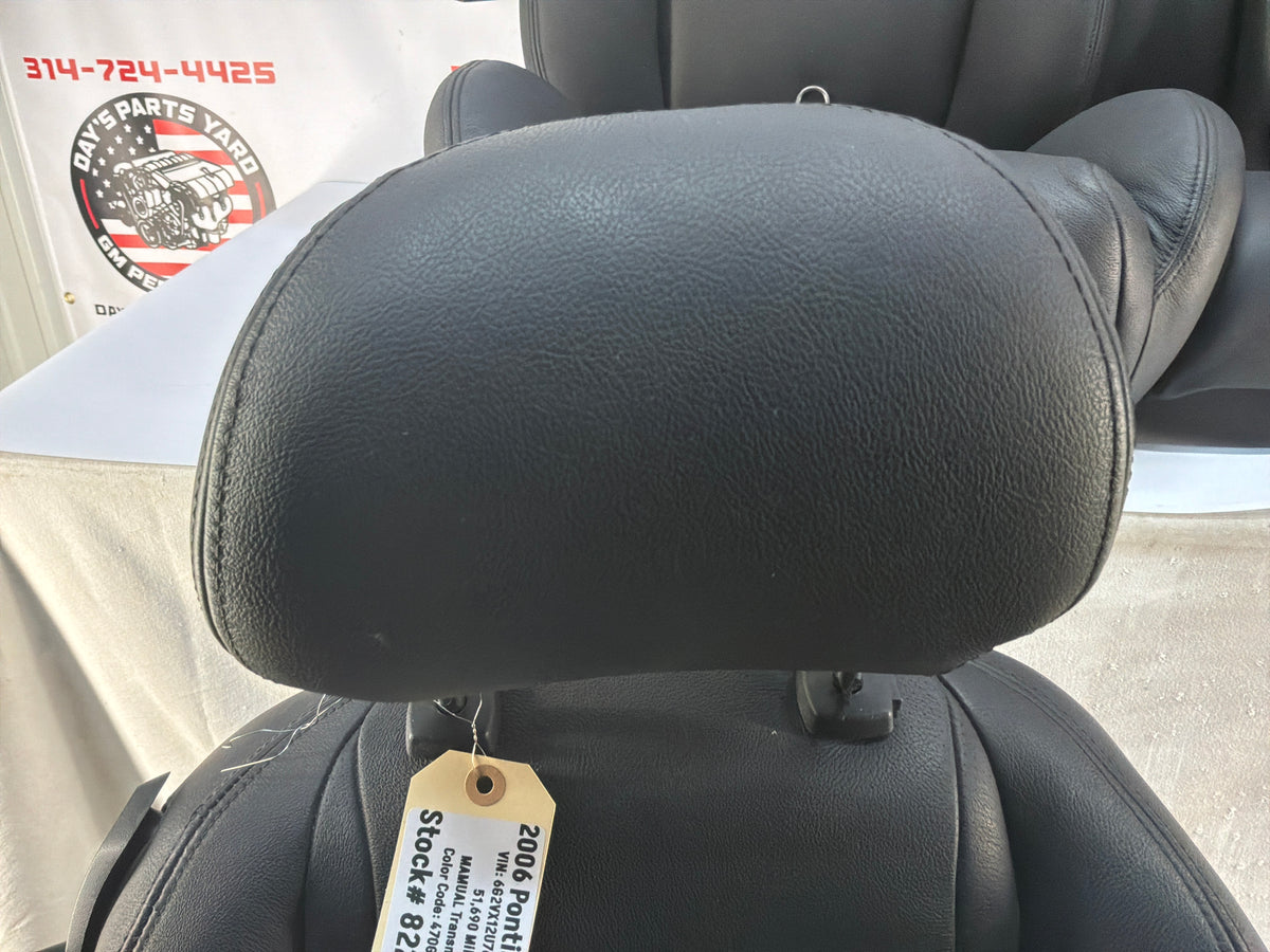 2006 Pontiac GTO Black Leather Front and Rear Seats Set OEM