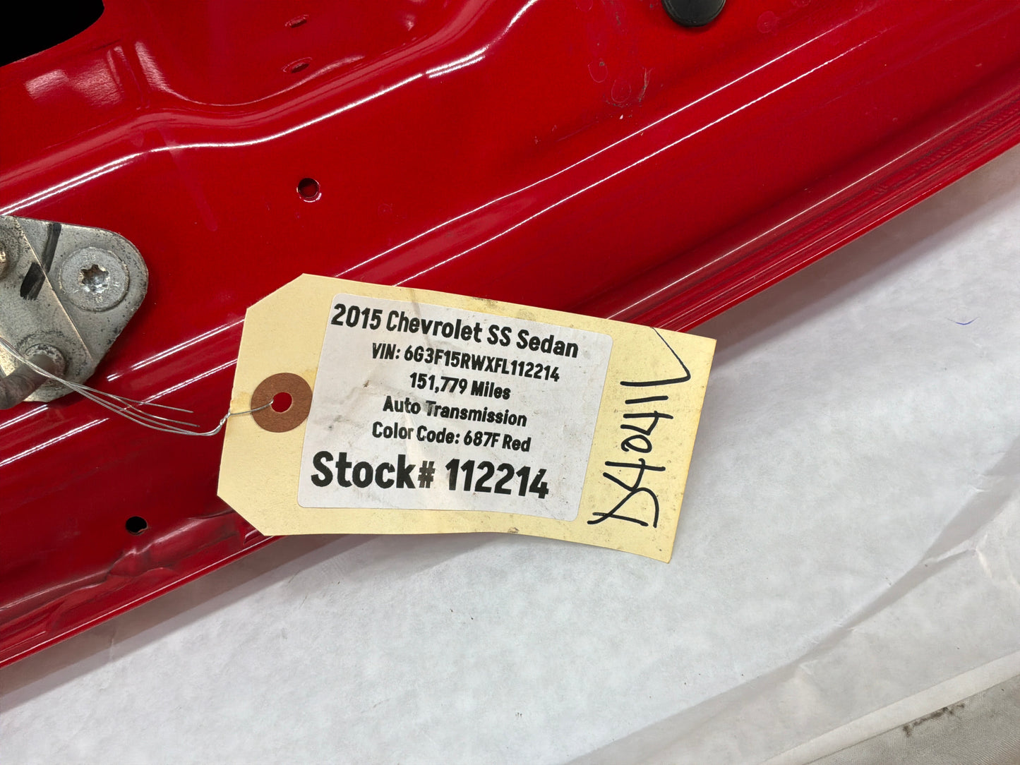 2015 Chevrolet SS Sedan Trunk Deck Lid w/ Spoiler Red OEM