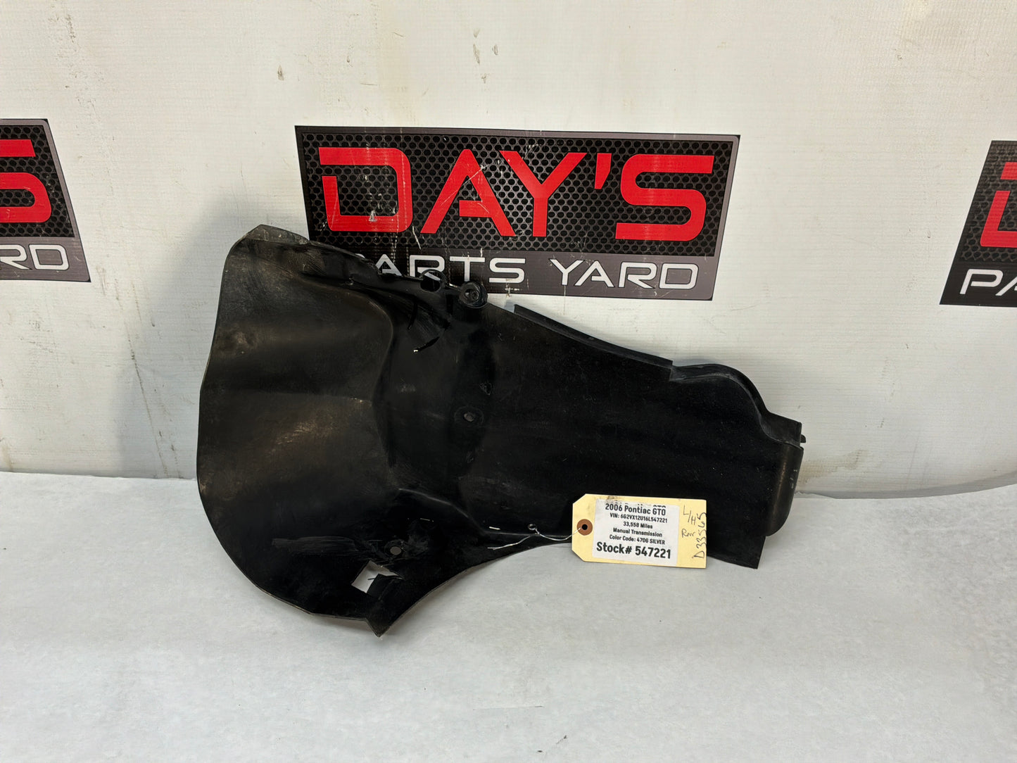 Wheel liner - Day's Parts Yard