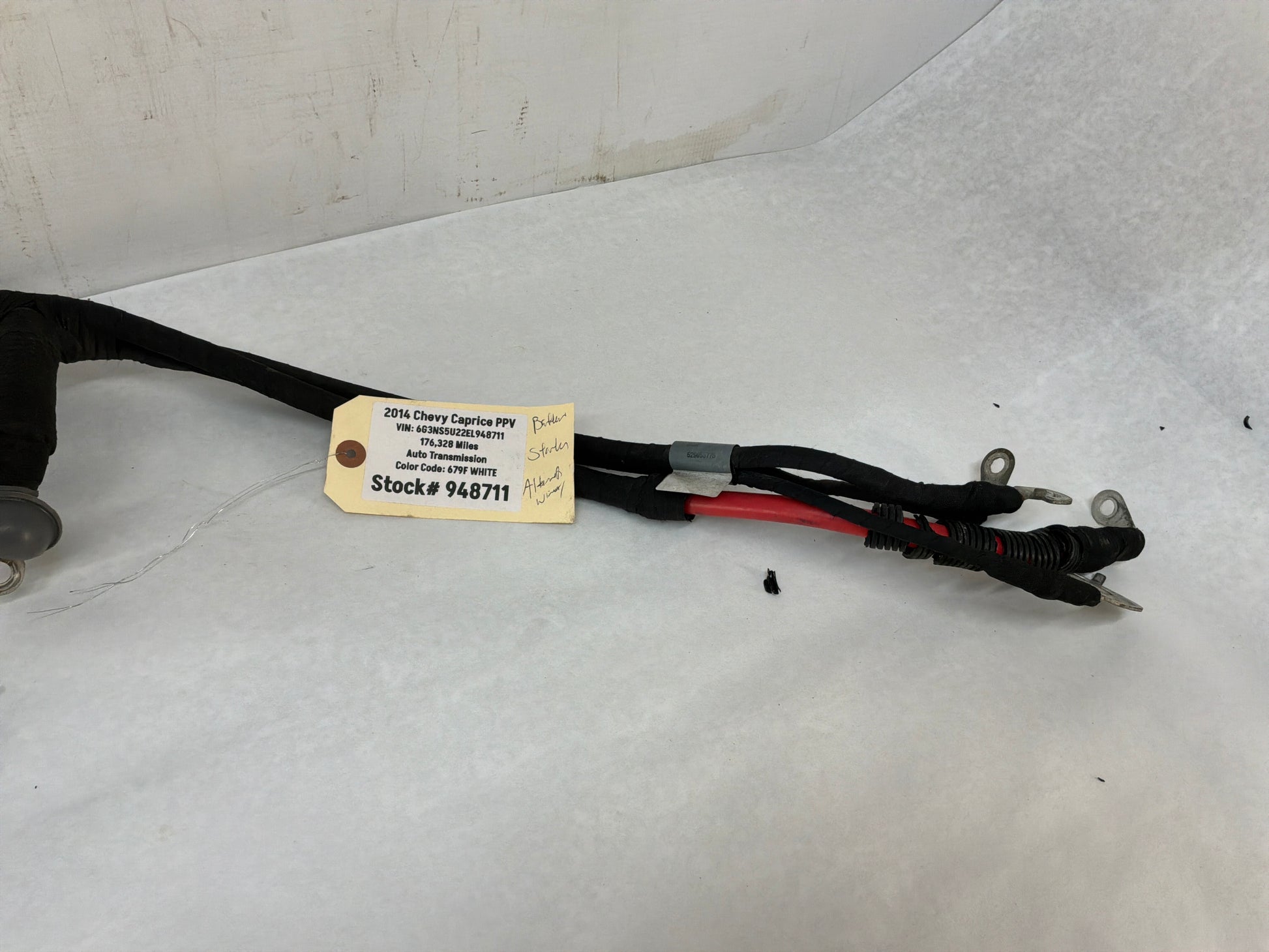 2014 Chevy Caprice PPV Positive Starter Alternator Wire Wiring Harness Cable OEM - Day's Parts Yard