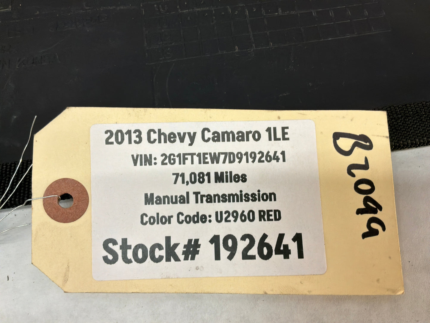 2013 Chevy Camaro 1LE Embordered Floor Mats Front and Rear