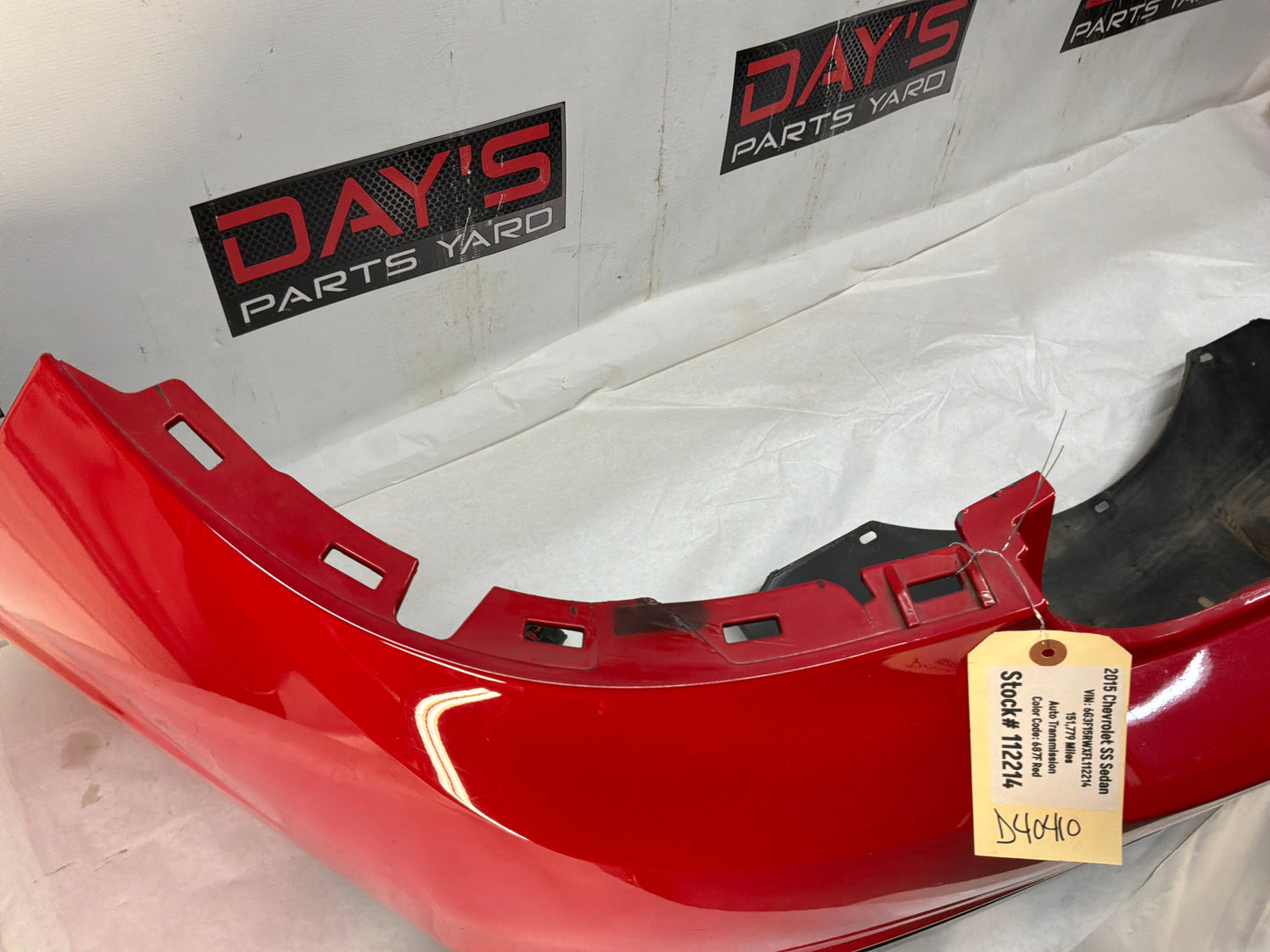 2015 Chevy SS Sedan Complete Rear Bumper Cover Panel Red OEM