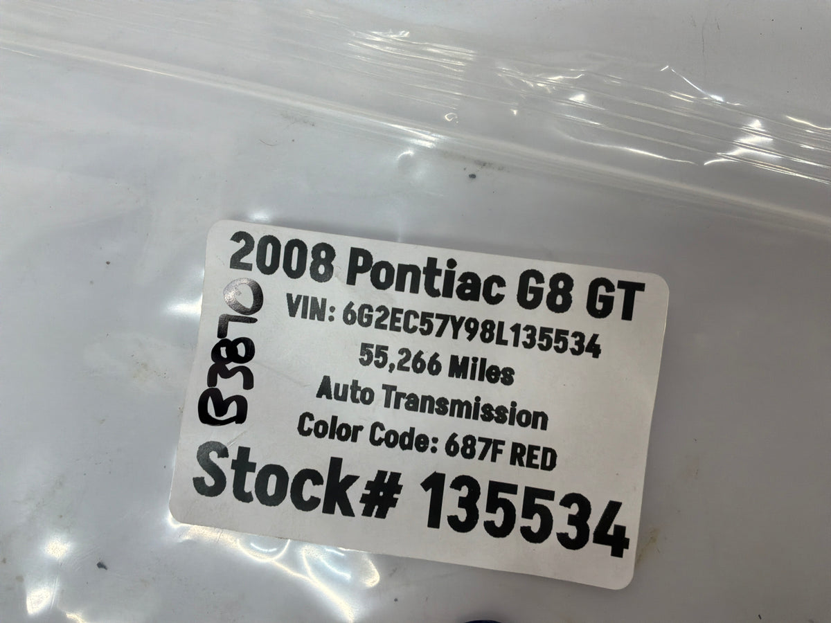 2008 Pontiac G8 GT RH & LH Bumper Red Reflector OEM - Day's Parts Yard