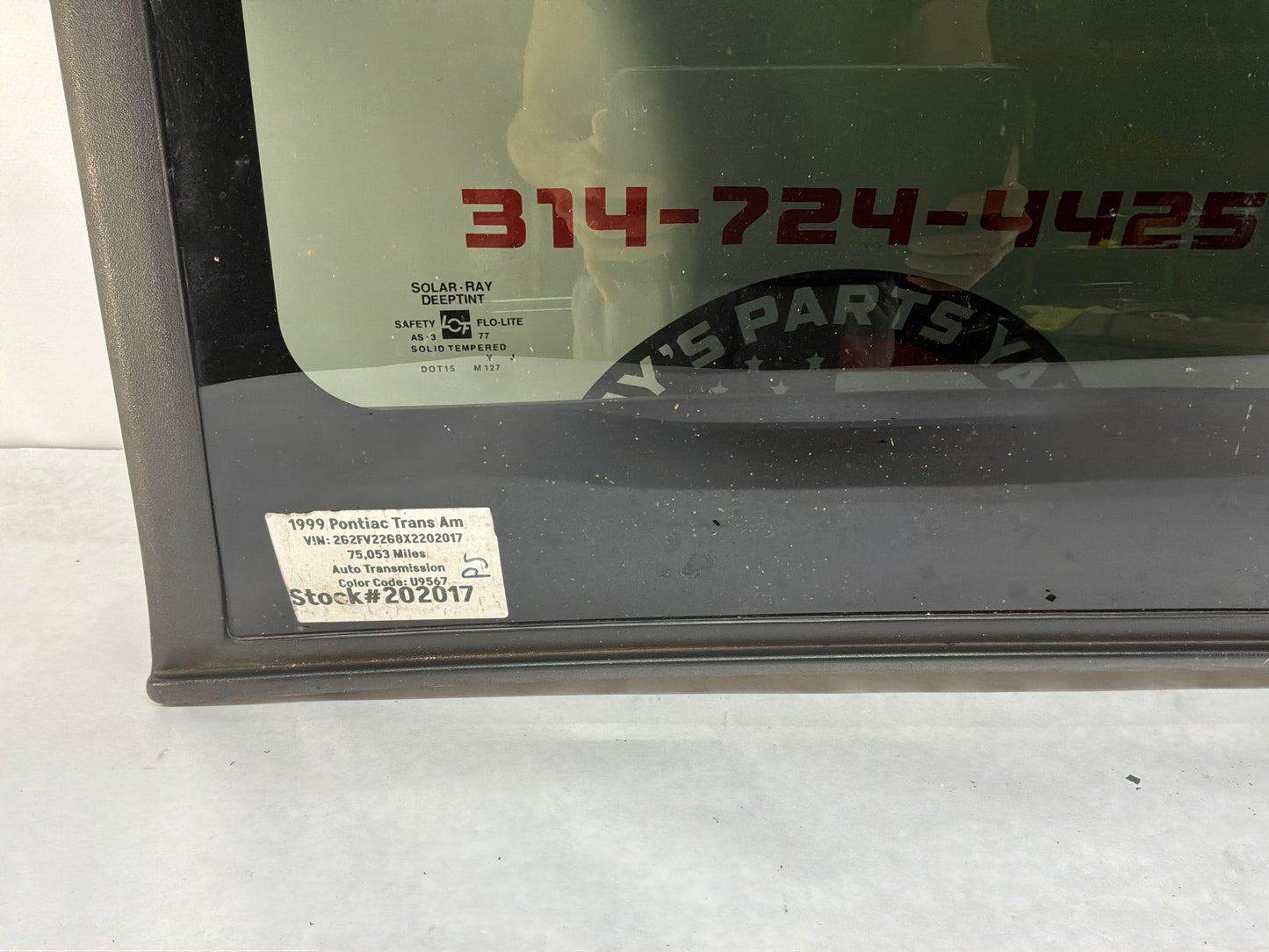 1999 Pontiac Trans Am WS6 RH Passenger T Top Glass OEM