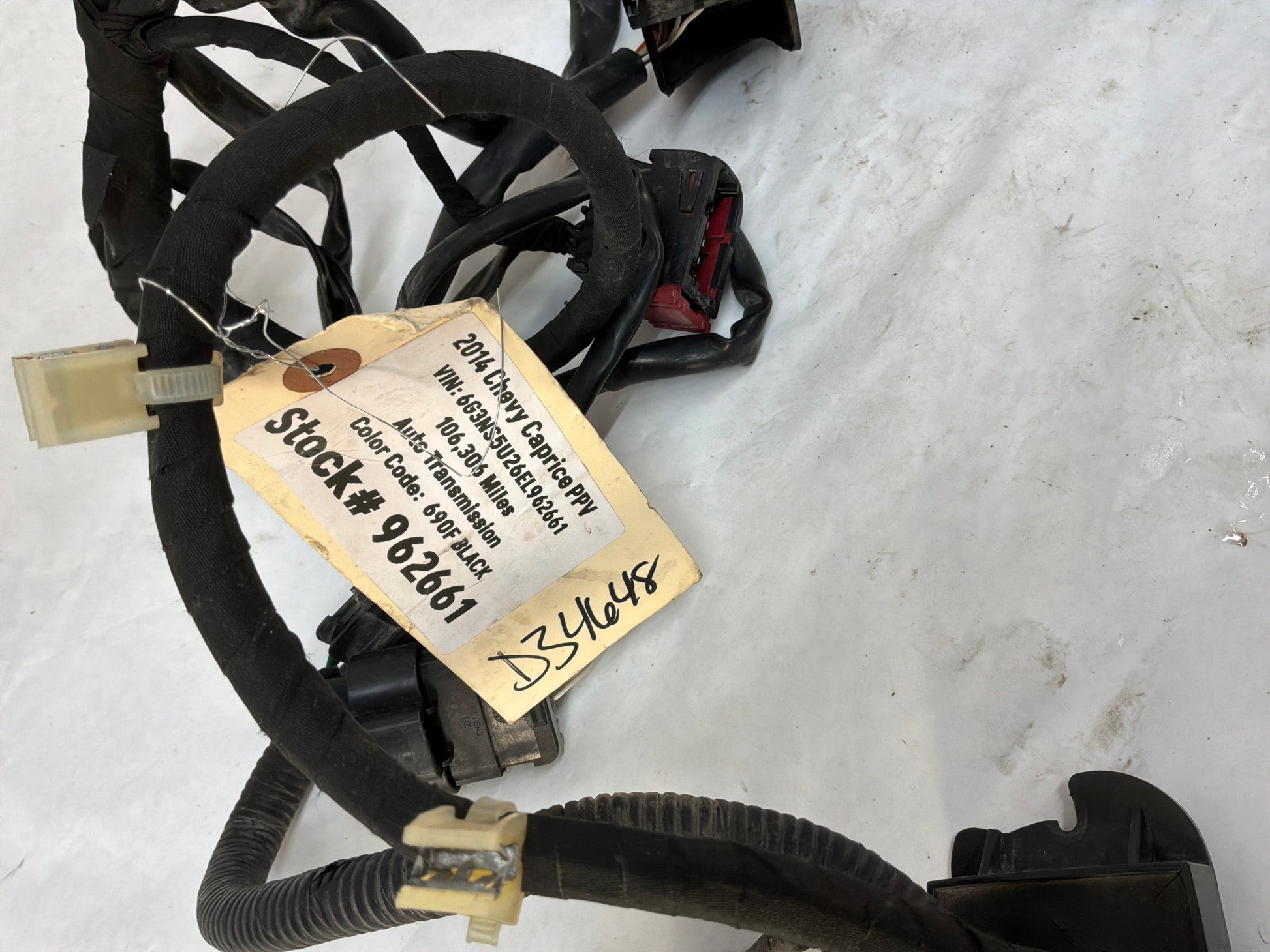 2014 Chevy Caprice PPV Radiator Core Support Headlight Lamp Wiring Wire Harness OEM - Day's Parts Yard