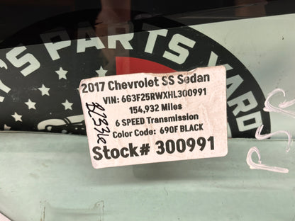2017 Chevy SS Sedan RH Passenger Rear Door Window Glass OEM