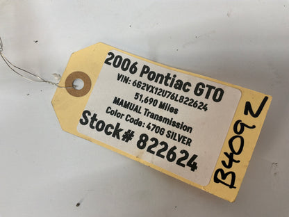 2006 Pontiac GTO License Plate Tag Lights RH & LH OEM