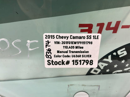 2015 Chevy Camaro SS 1LE RH Passenger Front Door Window Glass OEM