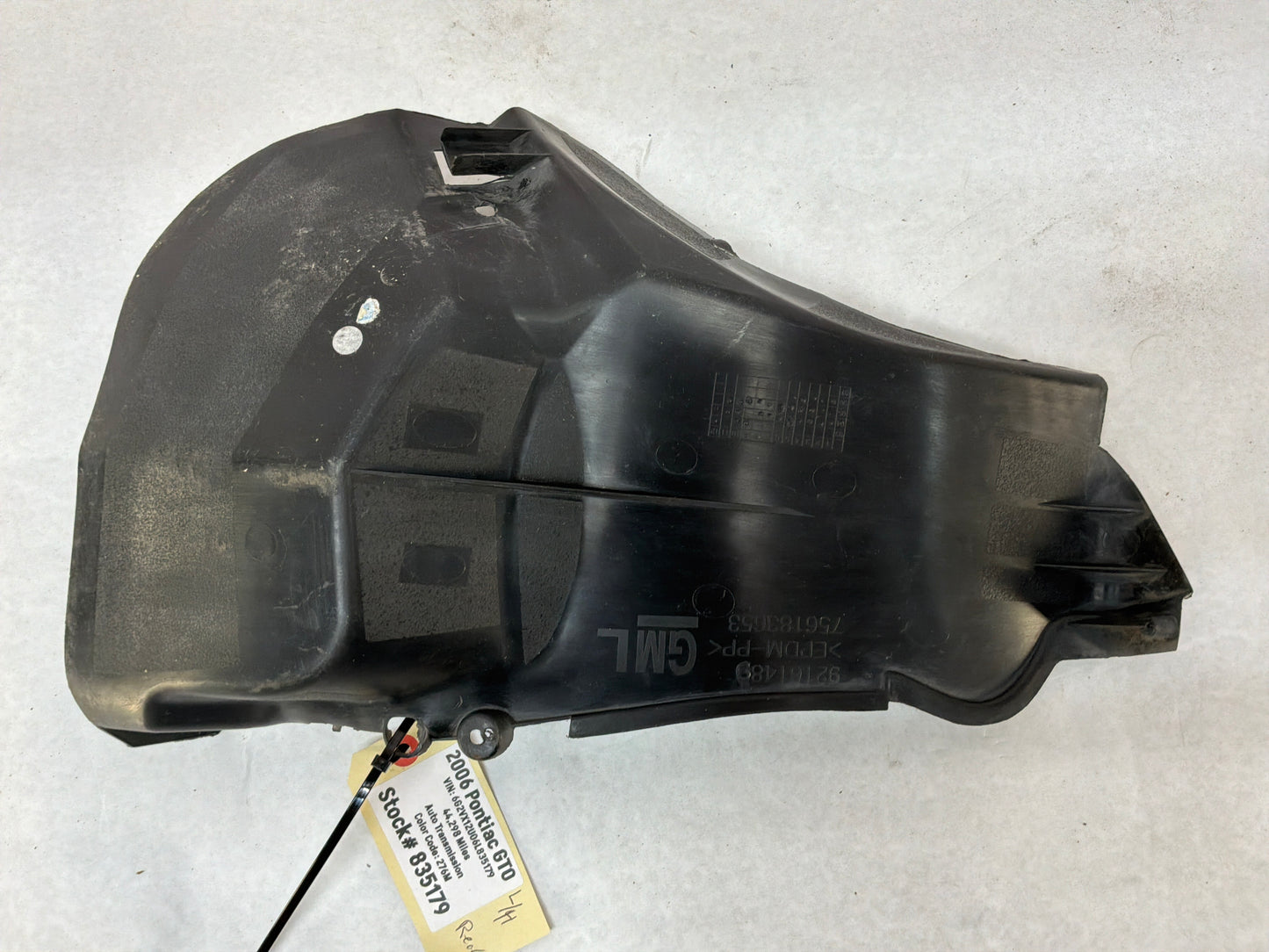 2006 Pontiac GTO LH Driver Rear Wheel Well House Fender Liner OEM