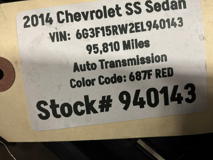 2016 Chevy SS Sedan Front and Rear Floor Mats Set OEM