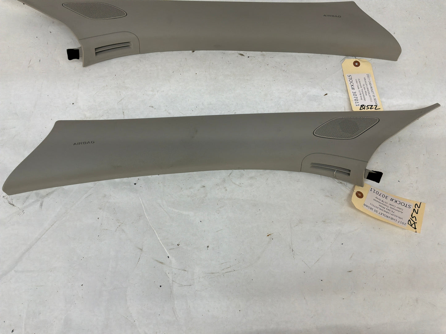 2017 Chevy SS Sedan RH & LH Interior A Pillar Windshield Trim Panel Moldings OEM