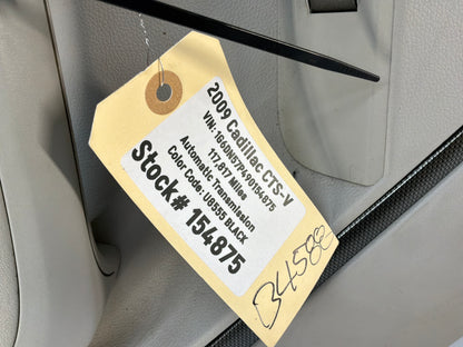 2009 Cadillac CTS-V LH Driver Rear Interior Door Panel OEM Titanium