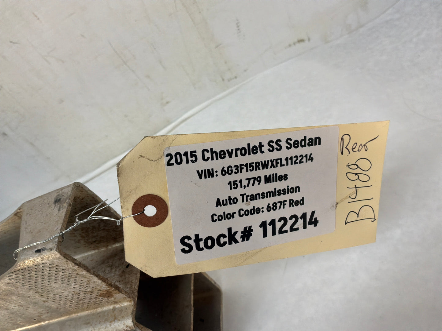 2015 Chevy SS Sedan Rear Bumper Impact Reinforcement Bar  OEM