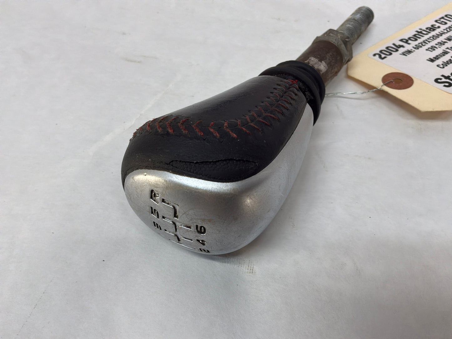 2004 Pontiac GTO Manual Transmission Shifter Knob Red Stitch OEM