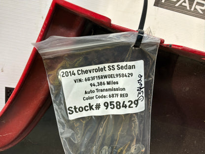 2014 Chevy SS Sedan Complete Rear Bumper Cover Panel Red OEM - Day's Parts Yard