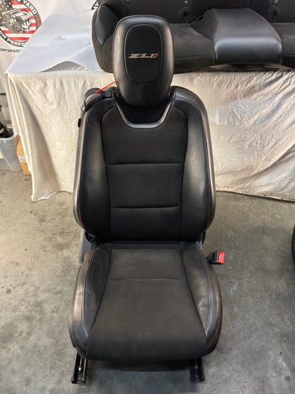 2013 Chevy Camaro ZL1 Seats Black Leather Suede Alcantara Front and Rear OEM
