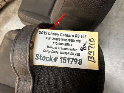 2015 Chevy Camaro SS 1LE Seats Fronts and Rear Black Cloth OEM