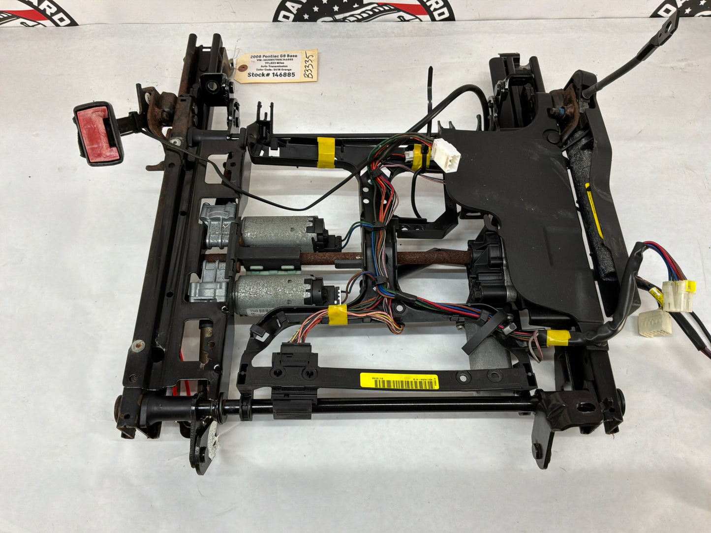 2008 Pontiac G8 Base LH Driver Front Seat Bottom Frame Rail Motor Set Assembly OEM