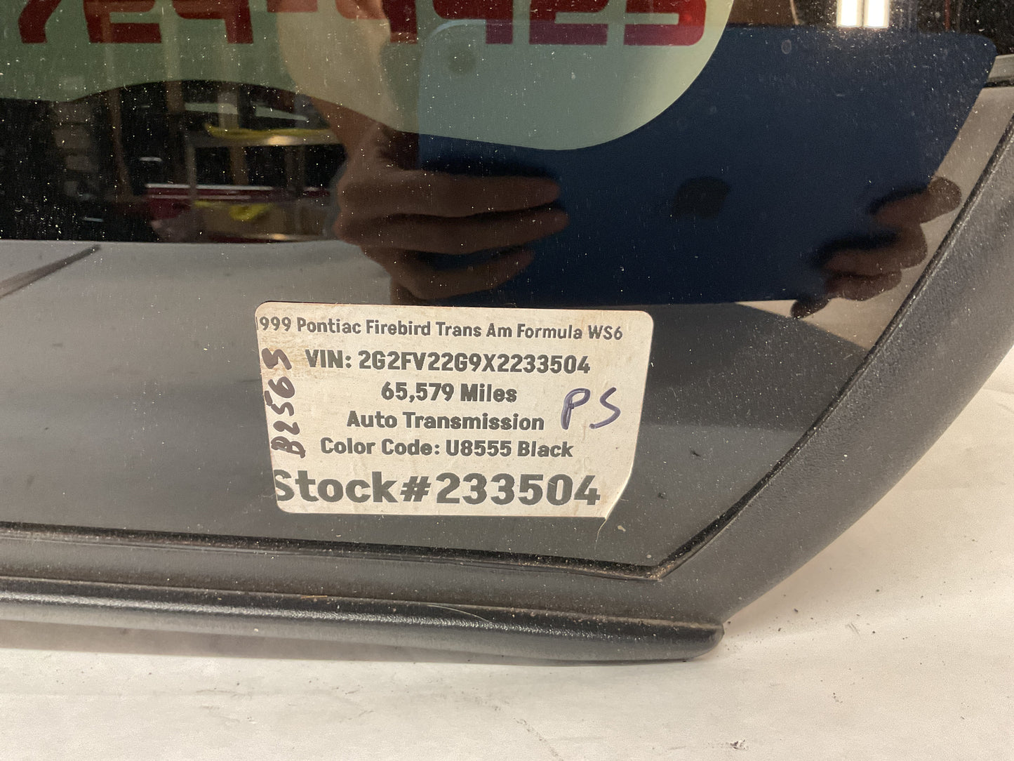 1999 Pontiac Firebird Trans Am Formula WS6 RH Passenger T Top Glass OEM