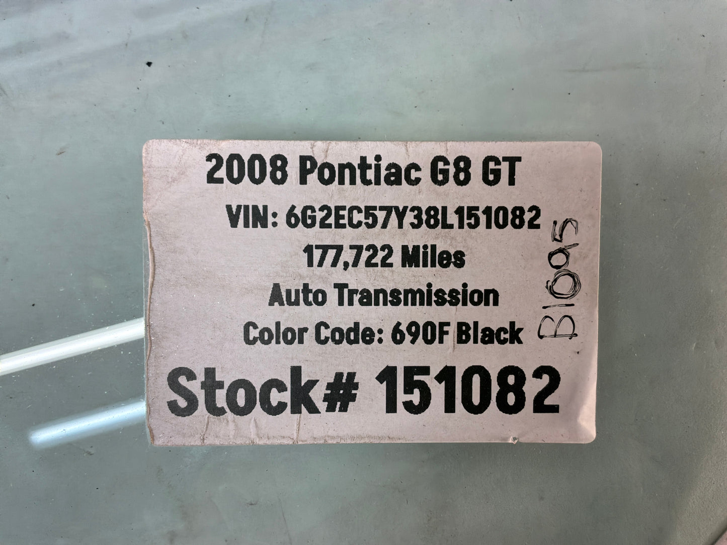 2008 Pontiac G8 GT LH Driver Front Door Window Glass OEM