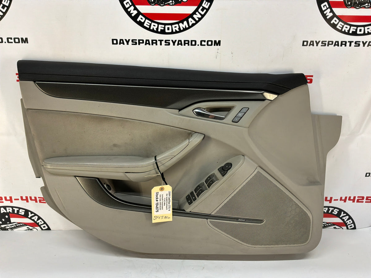2009 Cadillac CTS-V Titanium LH Driver Front Interior Door Panel Trim OEM