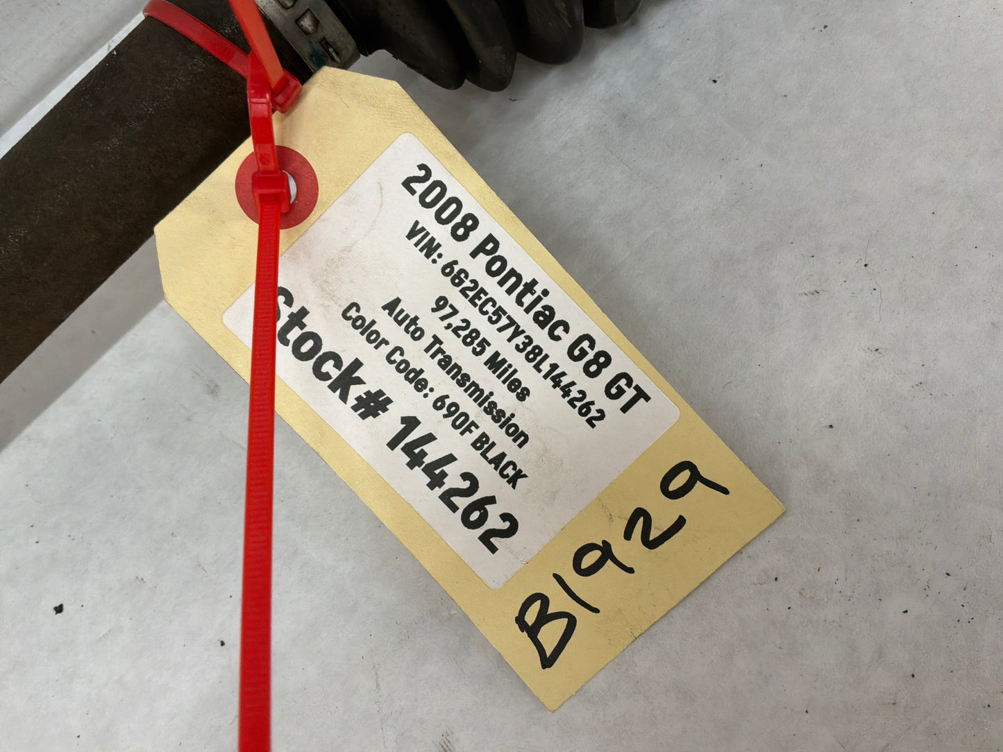 2008 Pontiac G8 RH Passenger Rear CV Axle Half Shaft OEM