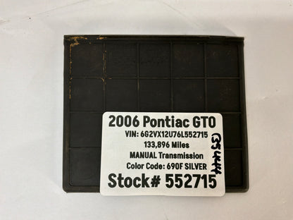 2006 Pontiac GTO Center Console Dash Storage Compartment Rubber Insert OEM