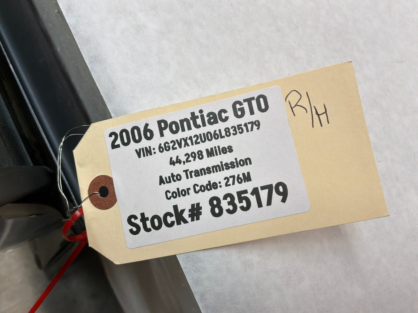 2006 Pontiac GTO RH Passenger Exterior Door OEM
