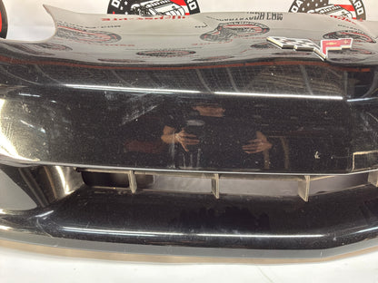 2007 Chevy C6 Corvette Convertible Complete Front Bumper Cover Panel Black OEM