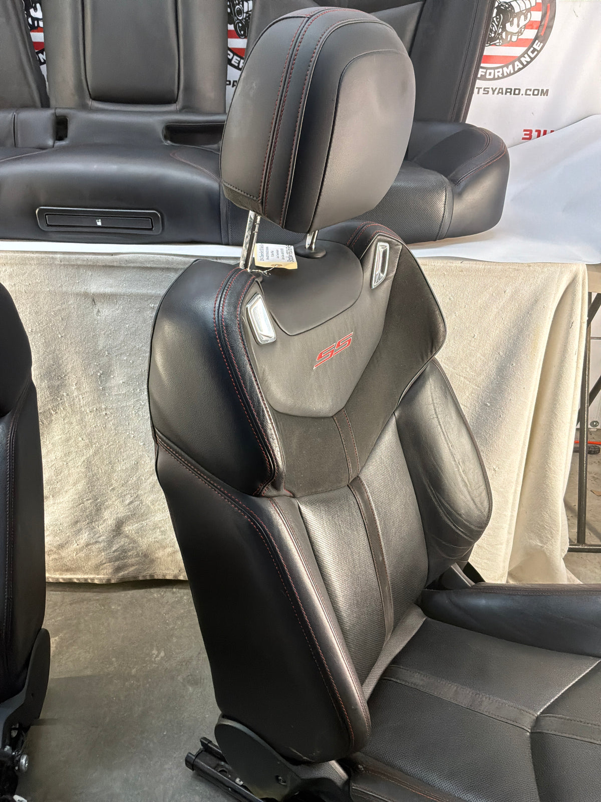 2014 Chevy SS Sedan Seats Fronts and Rears Black Leather Alcantara Suede OEM