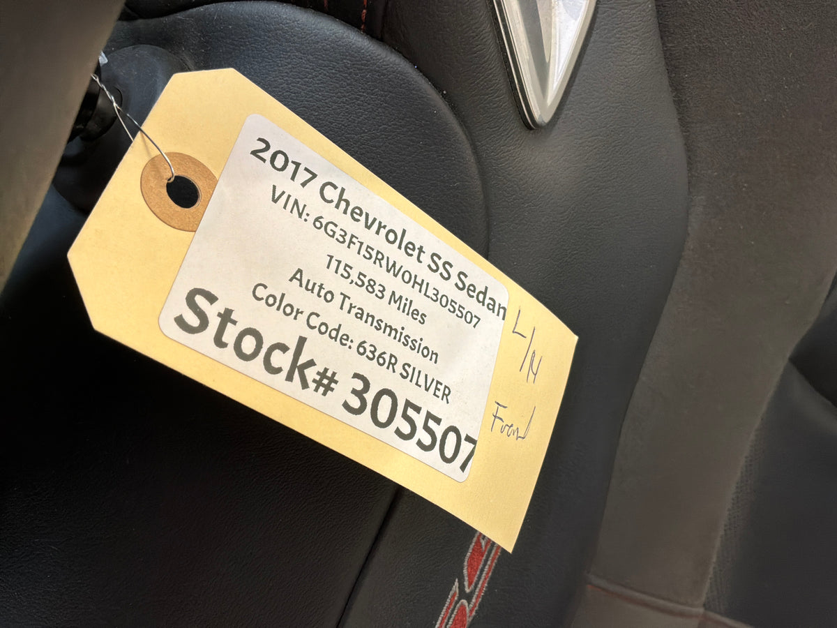 2017 Chevy SS Sedan Front LH Driver Seat Black Leather Alcantara Suede OEM