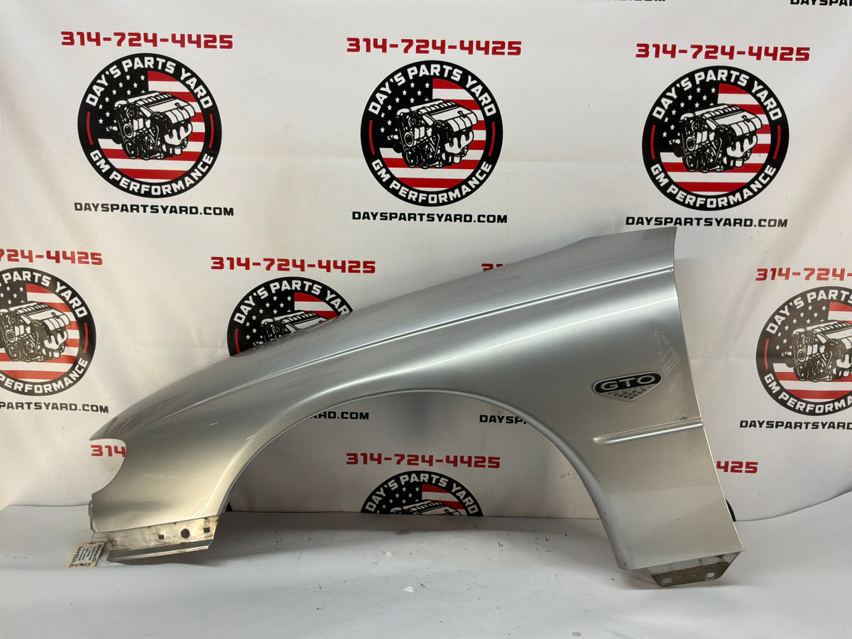 2006 Pontiac GTO LH Driver Front Fender Silver OEM
