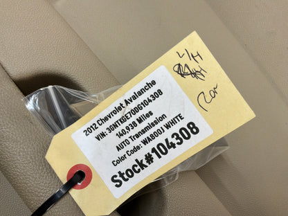 2012 Chevy Avalanche LH Driver Rear Door Panel Cashmere OEM