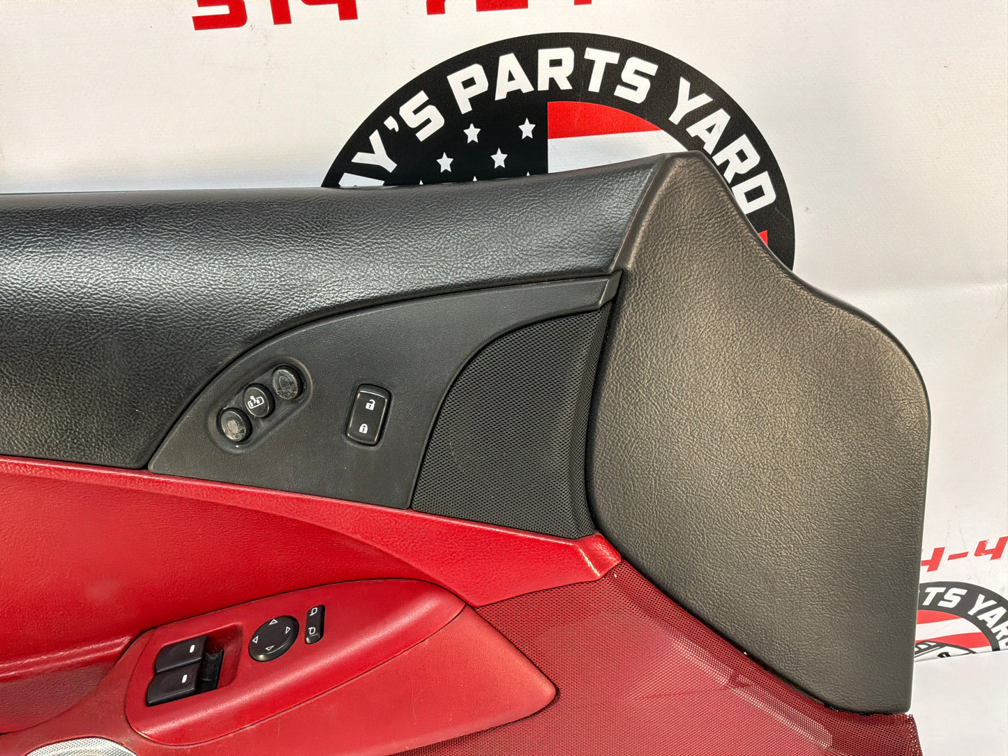 2007 Chevy C6 Corvette Convertible LH Driver Interior Door Panel Red OEM