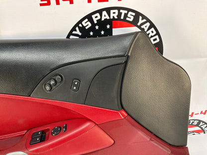 2007 Chevy C6 Corvette Convertible LH Driver Interior Door Panel Red OEM