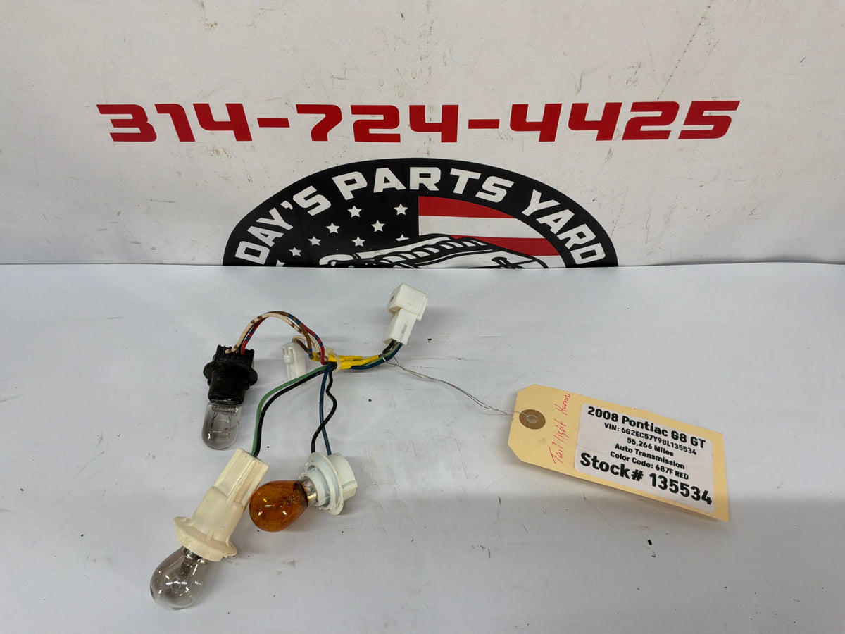 2008 Pontiac G8 GT Tail Light Taillight Lamp Wire Wiring Harness OEM