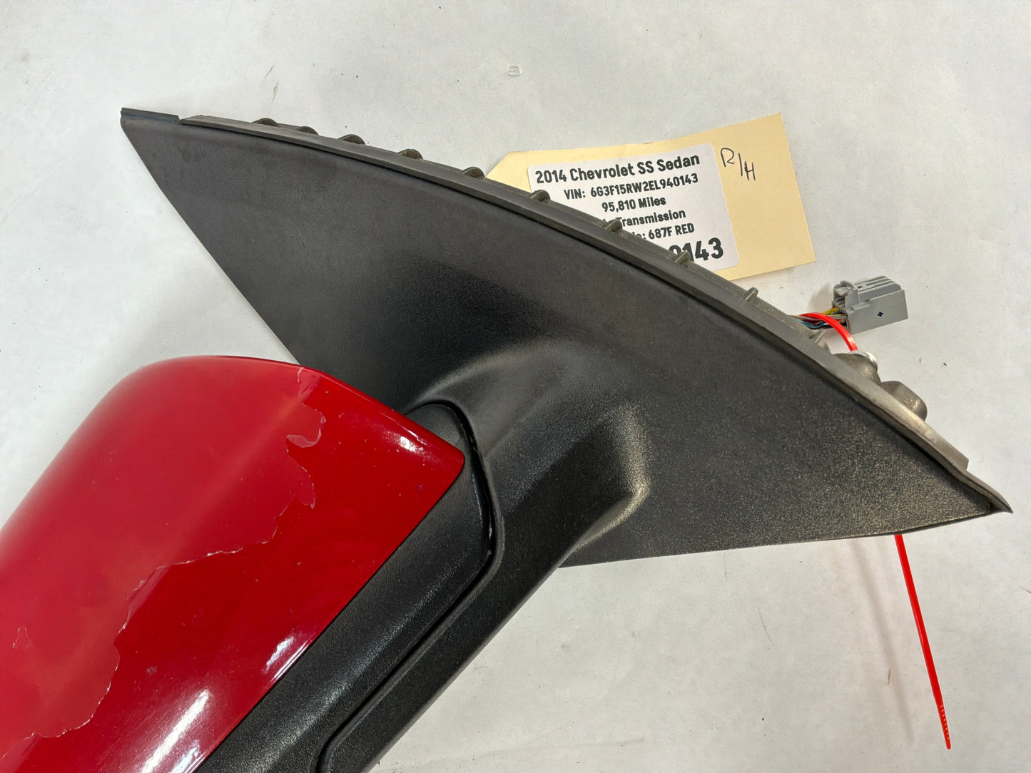 2014 Chevy SS Sedan RH Passenger Exterior Out Side Mirror Red OEM
