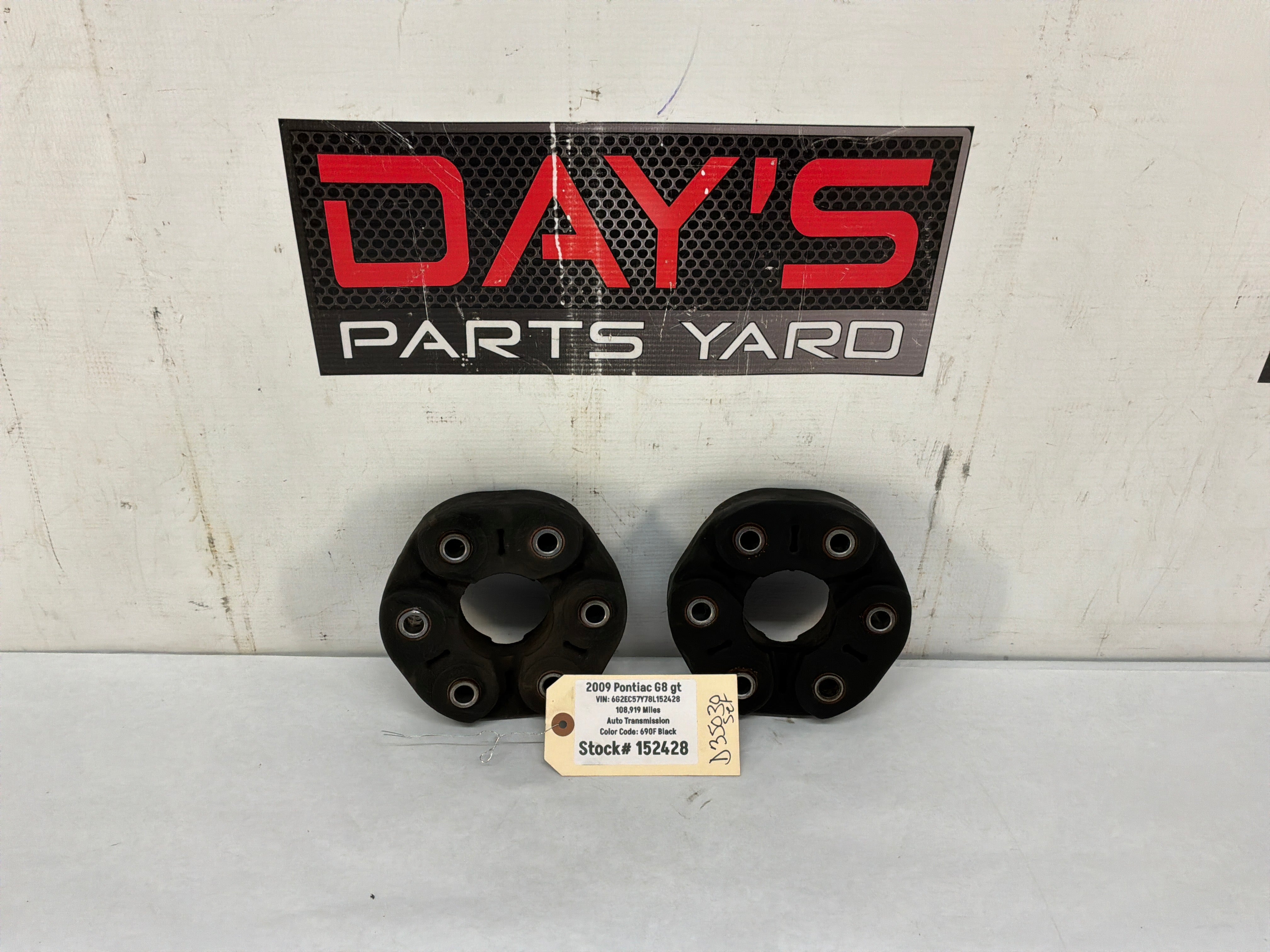 2008 Pontiac G8 GT Driveshaft Drive Shaft Couplers Isolators OEM