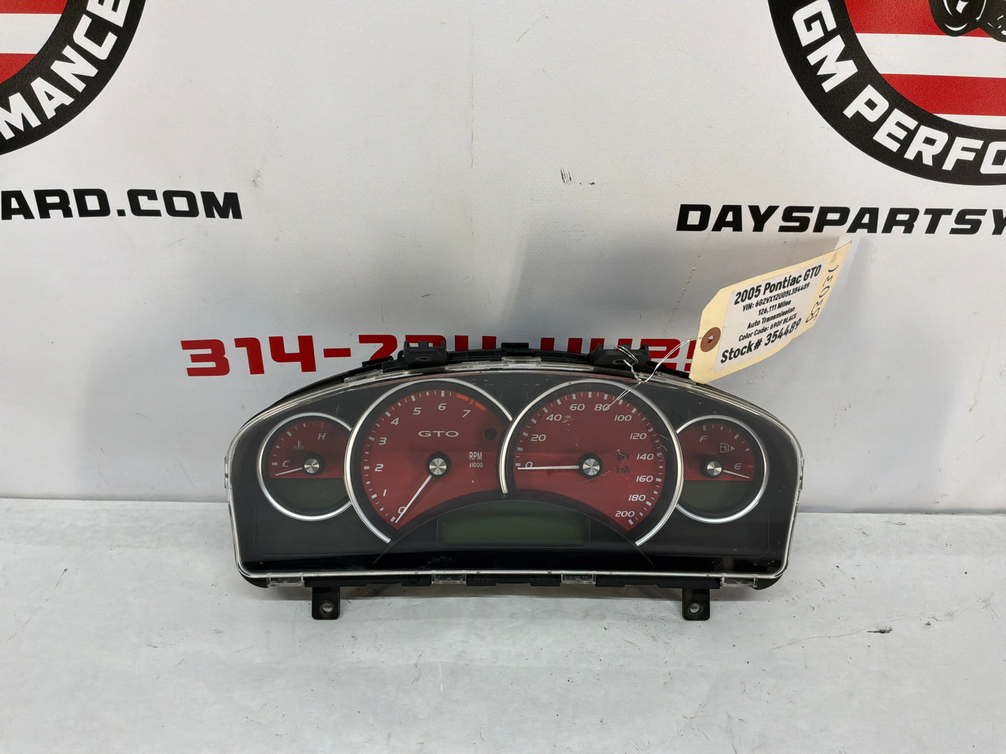 2005 Pontiac GTO Red Instrument Panel Gauge Cluster Speedometer OEM