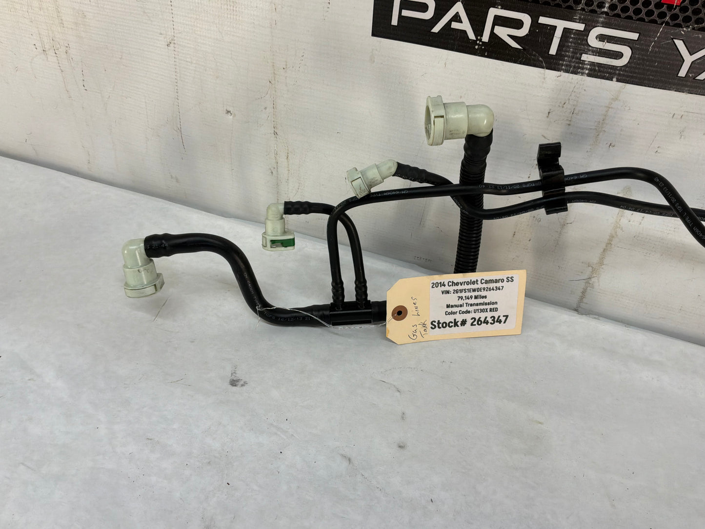 2014 Chevy Camaro SS Fuel Gas Tank Lines Hoses Tubes Wiring Wire Harness OEM - Day's Parts Yard