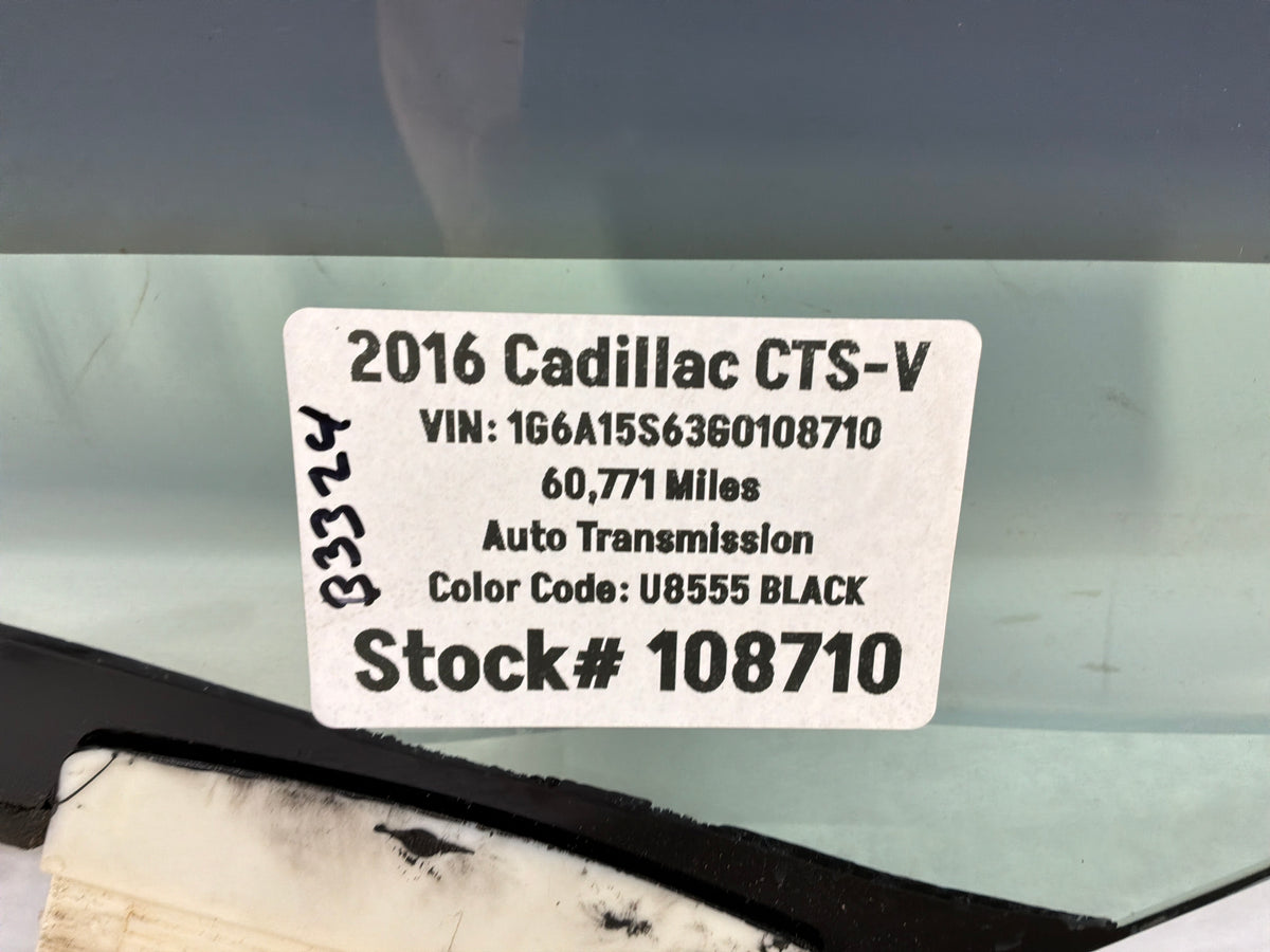 2016 Cadillac CTS-V RH Passenger Front Door Window Glass OEM