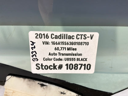 2016 Cadillac CTS-V RH Passenger Front Door Window Glass OEM
