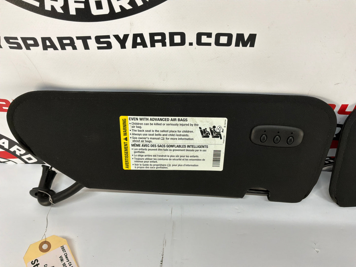 2007  Chevy C6 Corvette Convertible Sunvisors Sun Shades Visors Ebony Black OEM