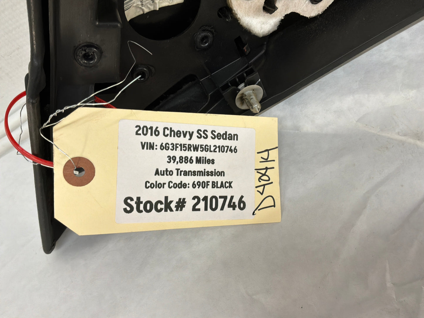 2016 Chevy SS Sedan RH Passenger Rear Interior Door Panel Trim OEM