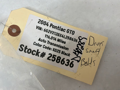 2004 Pontiac GTO Driveshaft Drive Shaft Propeller Hardware Nuts Bolts OEM